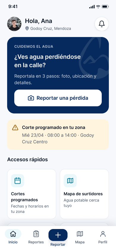 Pantalla de inicio de GotApp